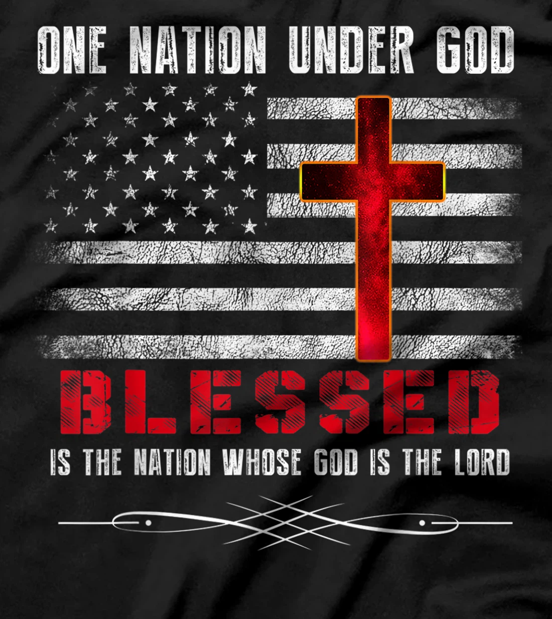 Patriotic Christian Tshirts "Blessed" One Nation Under God T-Shirt