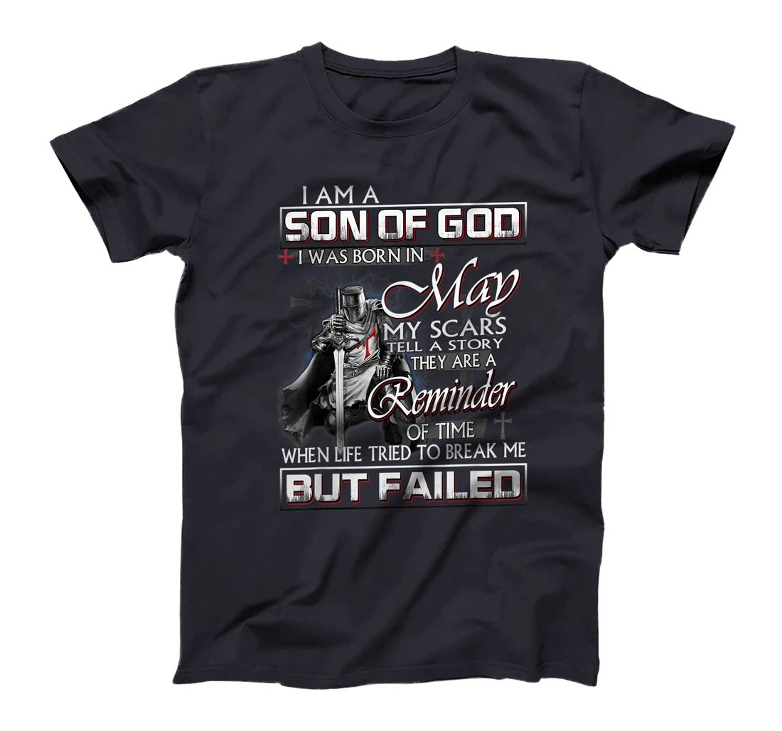 Mens I am a child of god I was born in may T-Shirt