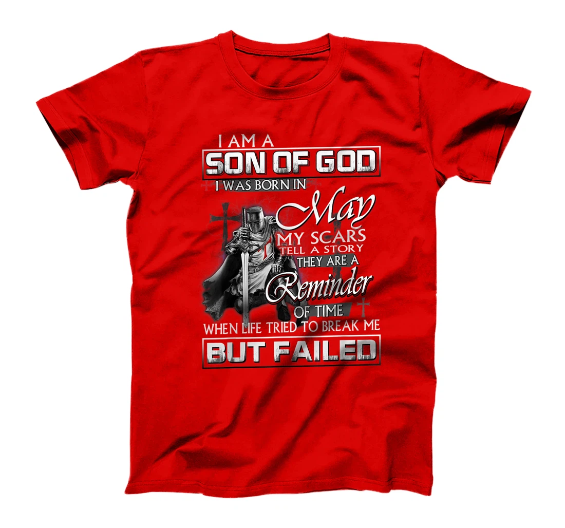 Mens I am a child of god I was born in may T-Shirt