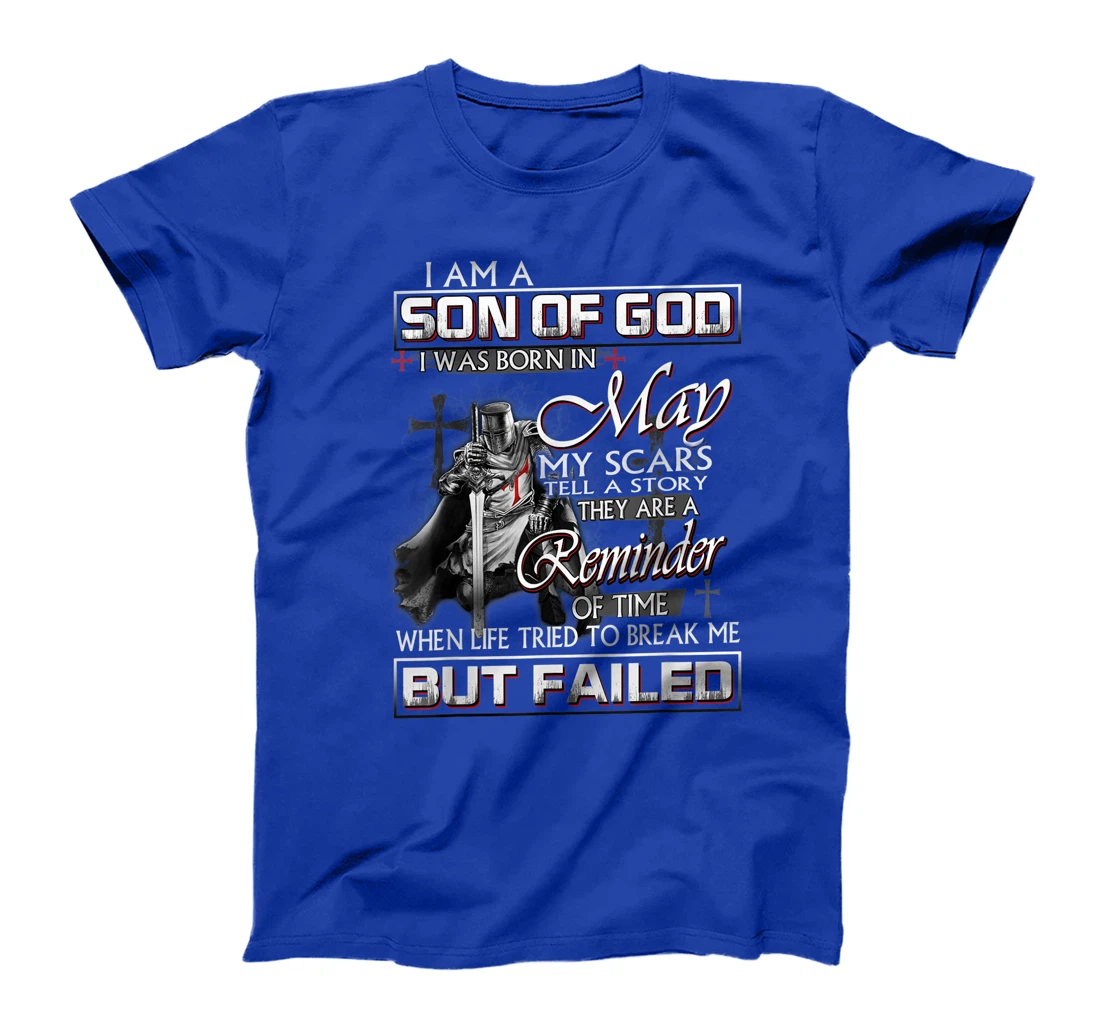 Mens I am a child of god I was born in may T-Shirt