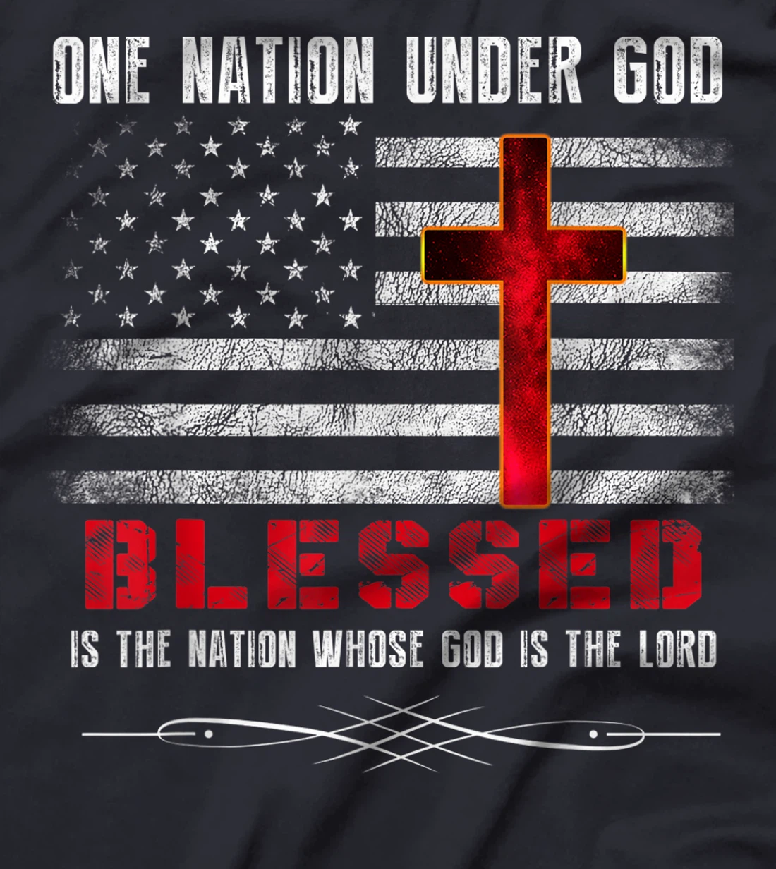 Patriotic Christian Tshirts "Blessed" One Nation Under God T-Shirt