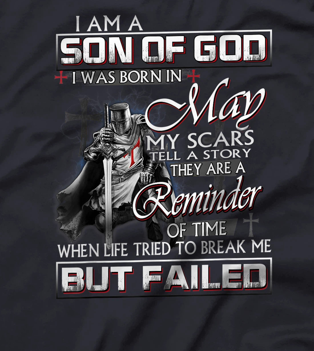 Mens I am a child of god I was born in may T-Shirt