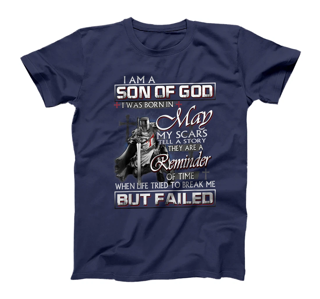 Mens I am a child of god I was born in may T-Shirt