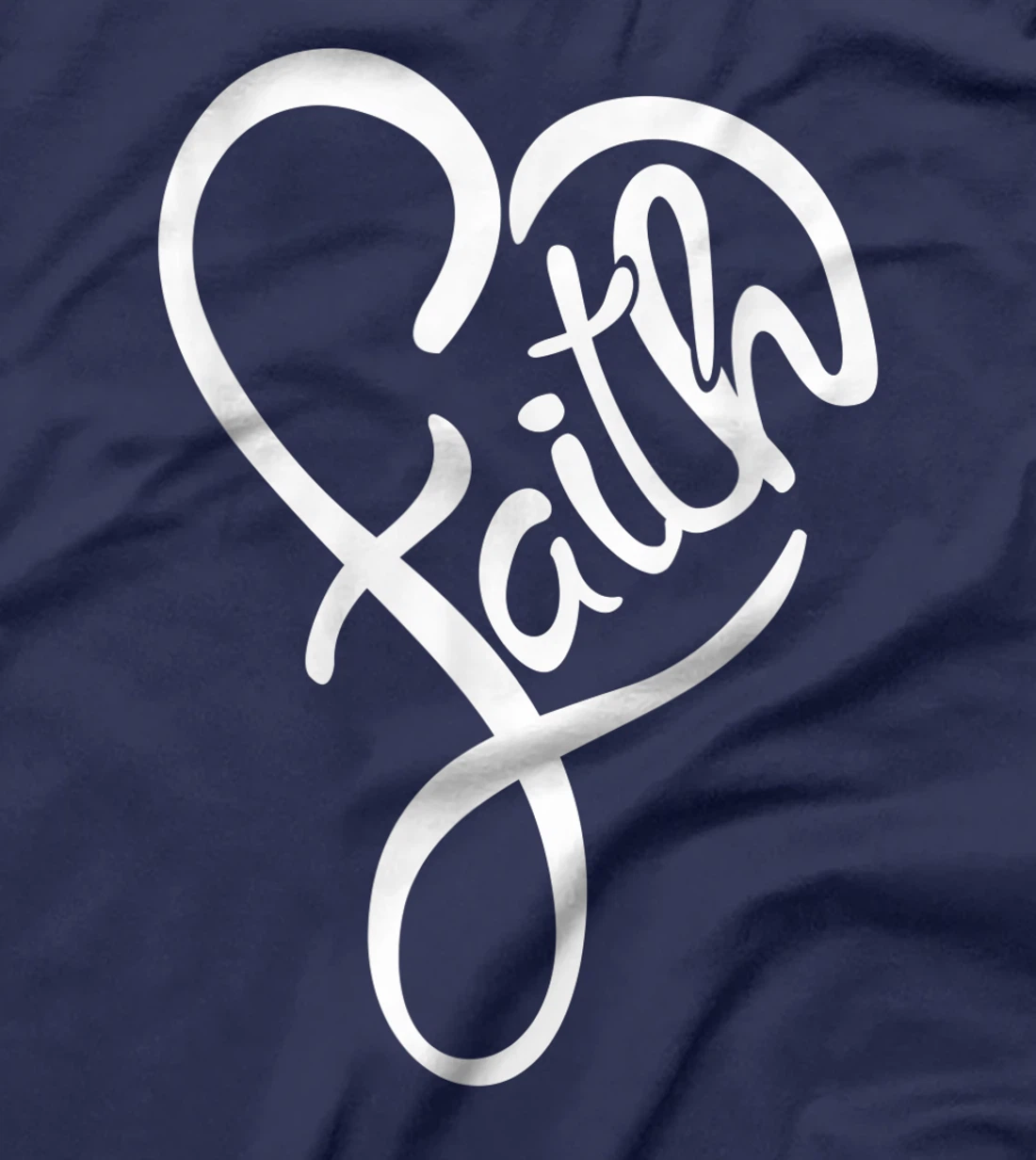 Faith Typo Heart Shape Christian Devotee Jesus God Lover T-Shirt