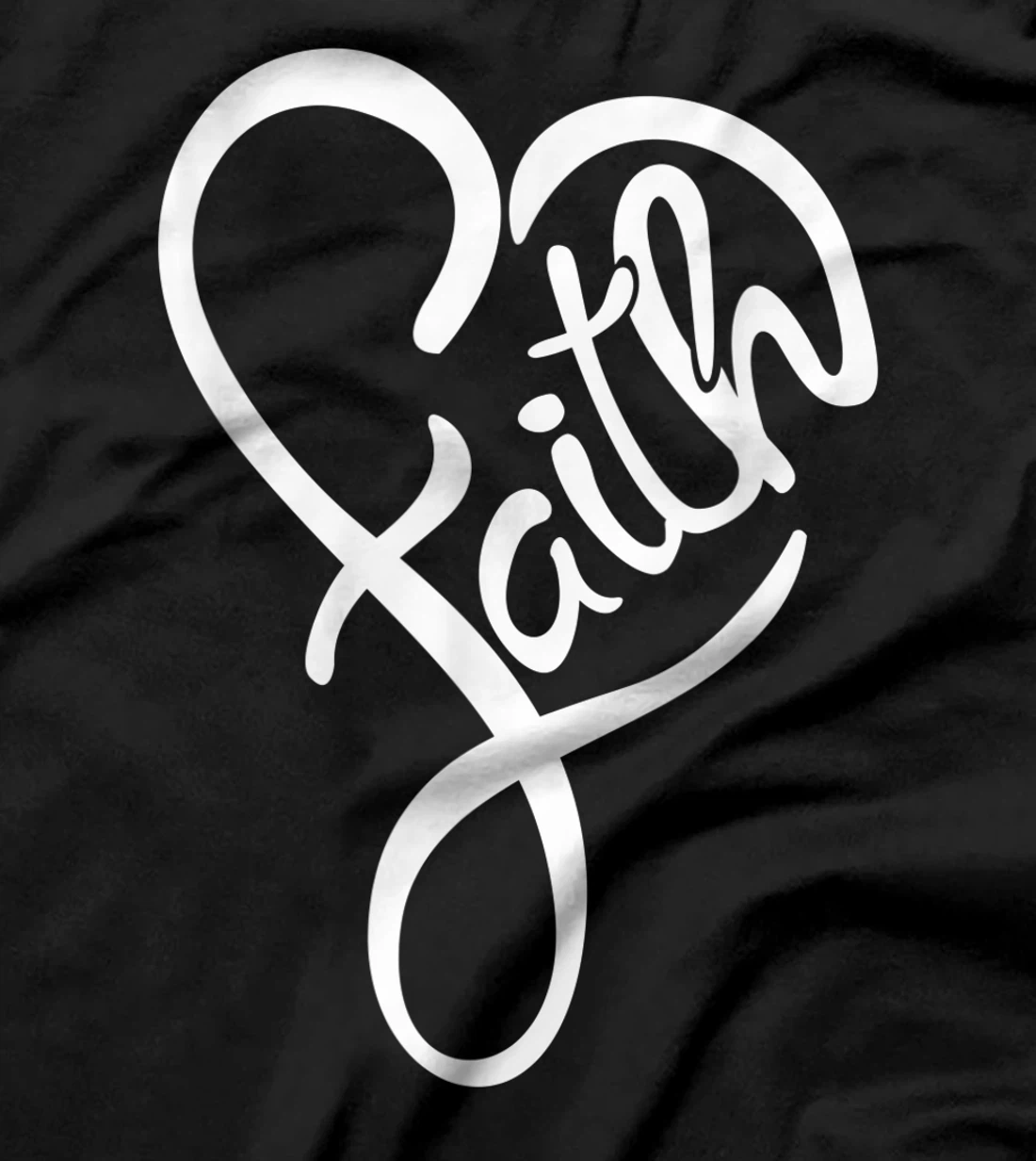 Faith Typo Heart Shape Christian Devotee Jesus God Lover T-Shirt