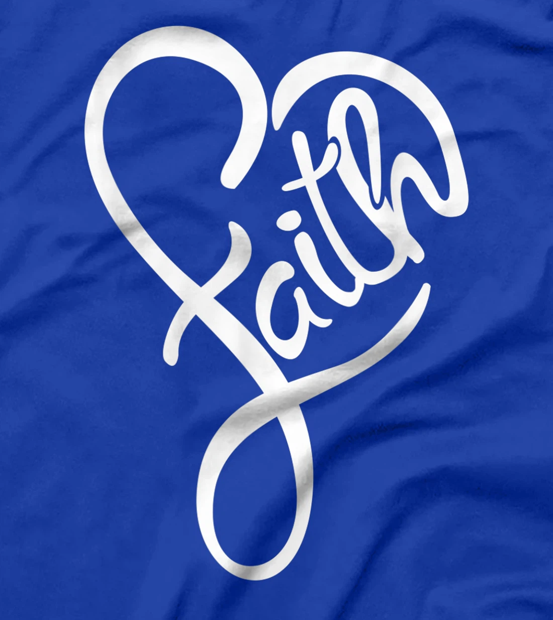 Faith Typo Heart Shape Christian Devotee Jesus God Lover T-Shirt