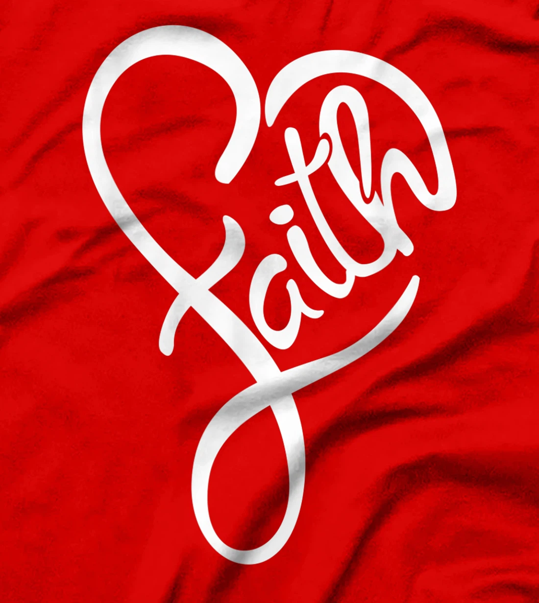 Faith Typo Heart Shape Christian Devotee Jesus God Lover T-Shirt