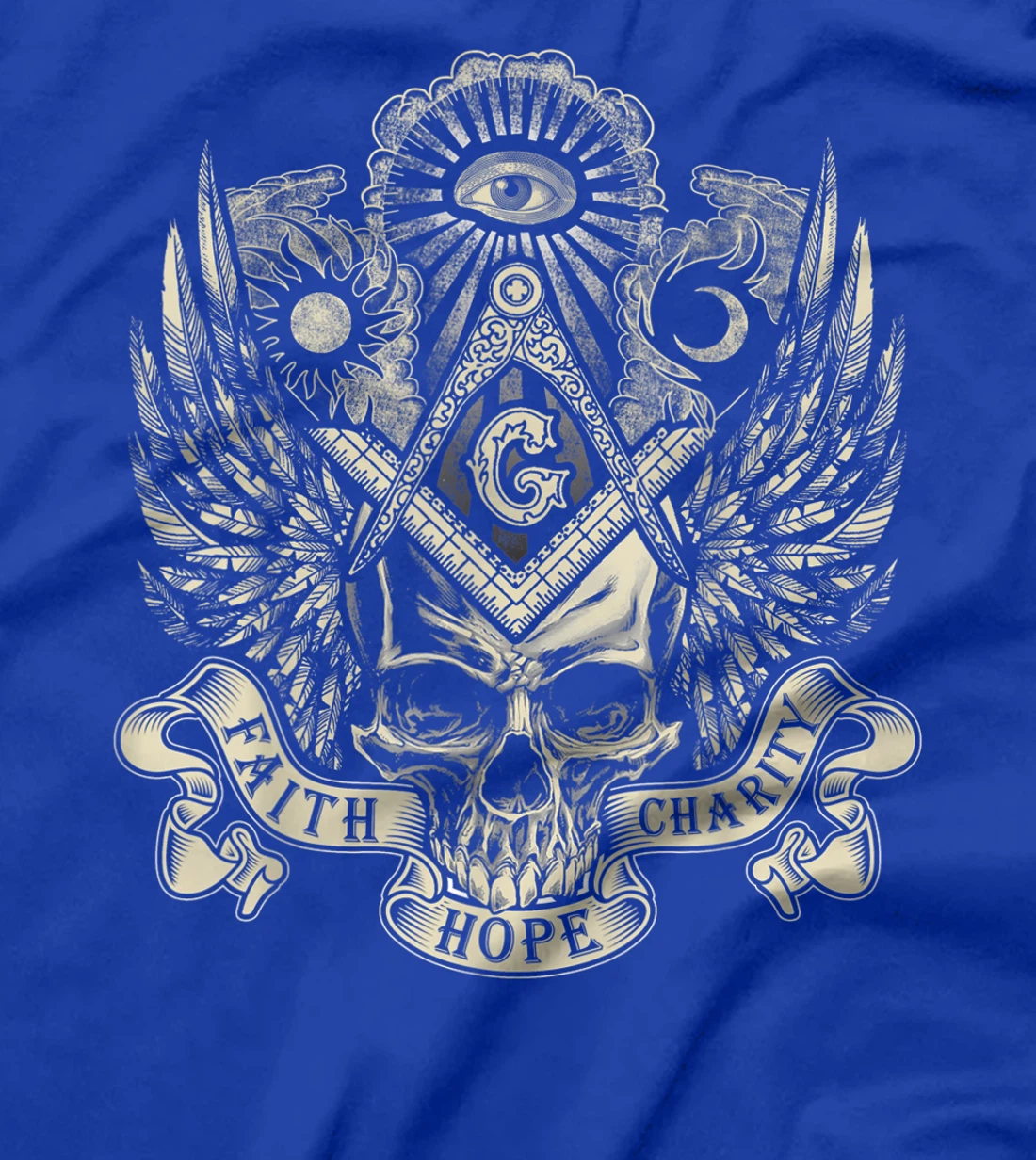 Masonic Skull God's Eye Faith Hope Charity Father's Day Gift T-Shirt