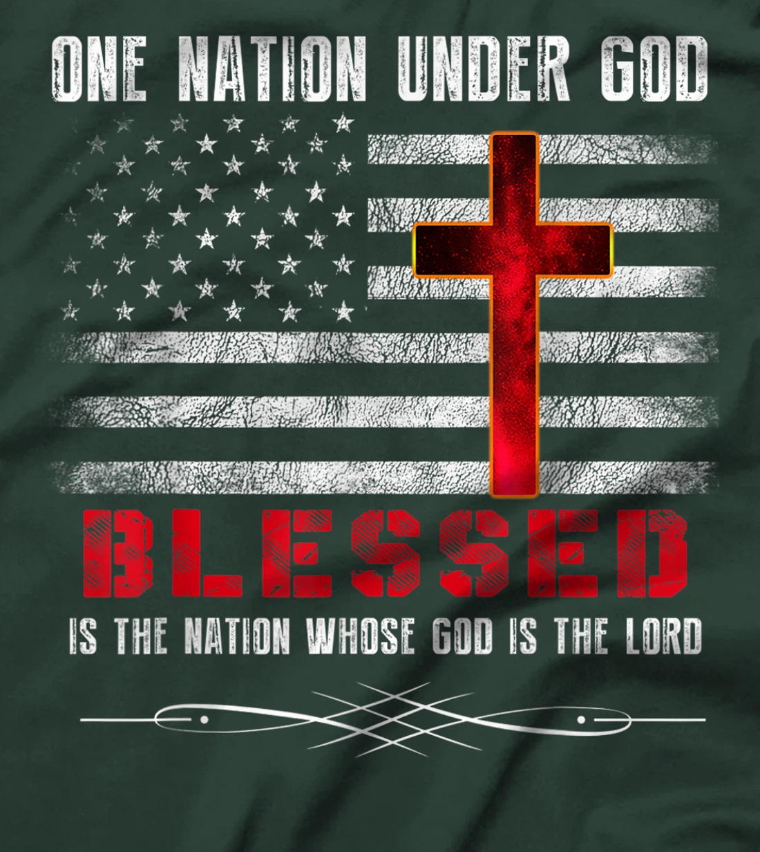 Patriotic Christian Tshirts "Blessed" One Nation Under God T-Shirt