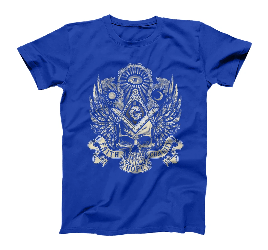 Masonic Skull God's Eye Faith Hope Charity Father's Day Gift T-Shirt
