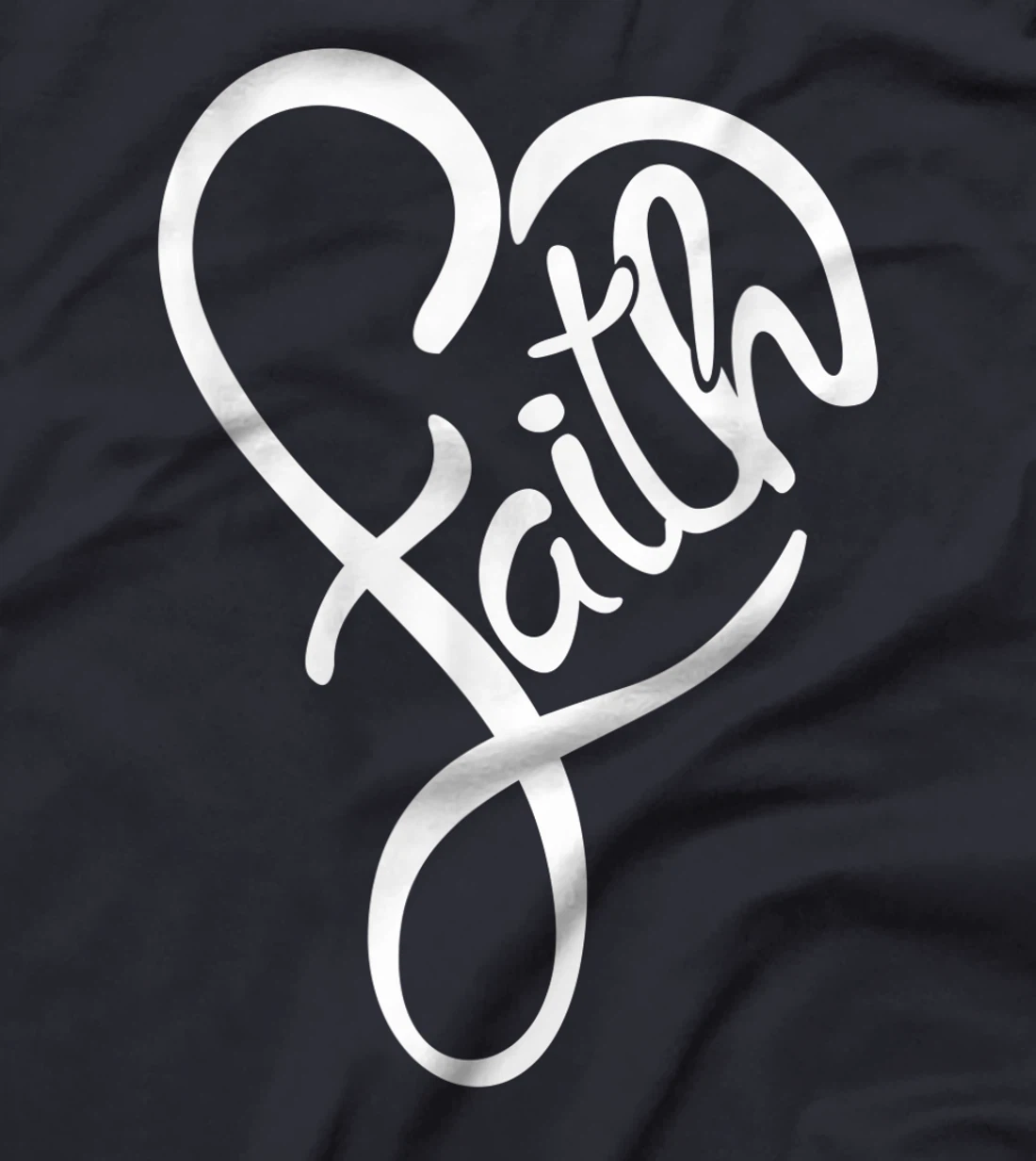 Faith Typo Heart Shape Christian Devotee Jesus God Lover T-Shirt