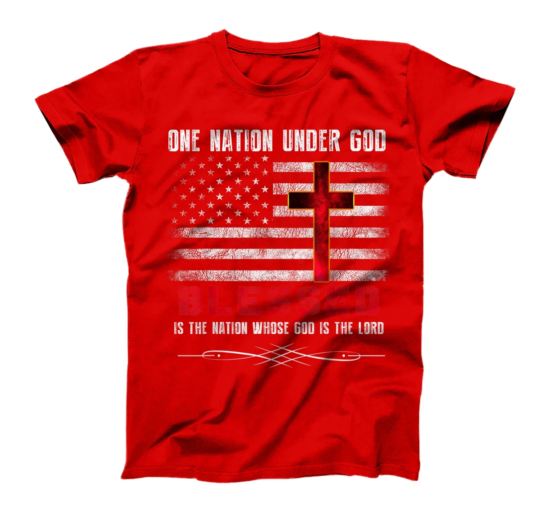 Patriotic Christian Tshirts "Blessed" One Nation Under God T-Shirt