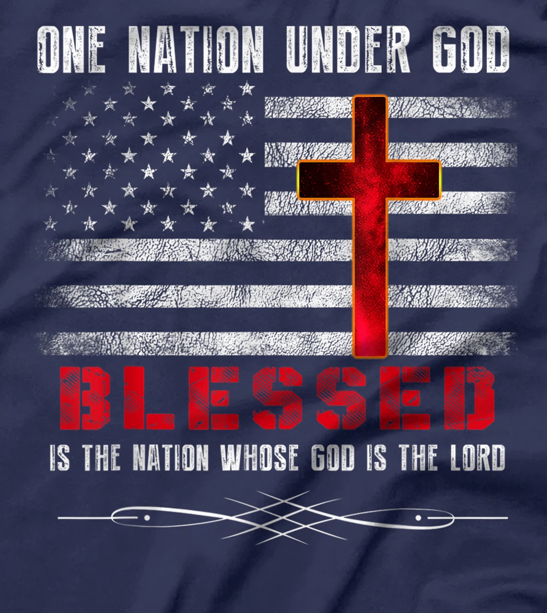 Patriotic Christian Tshirts "Blessed" One Nation Under God T-Shirt
