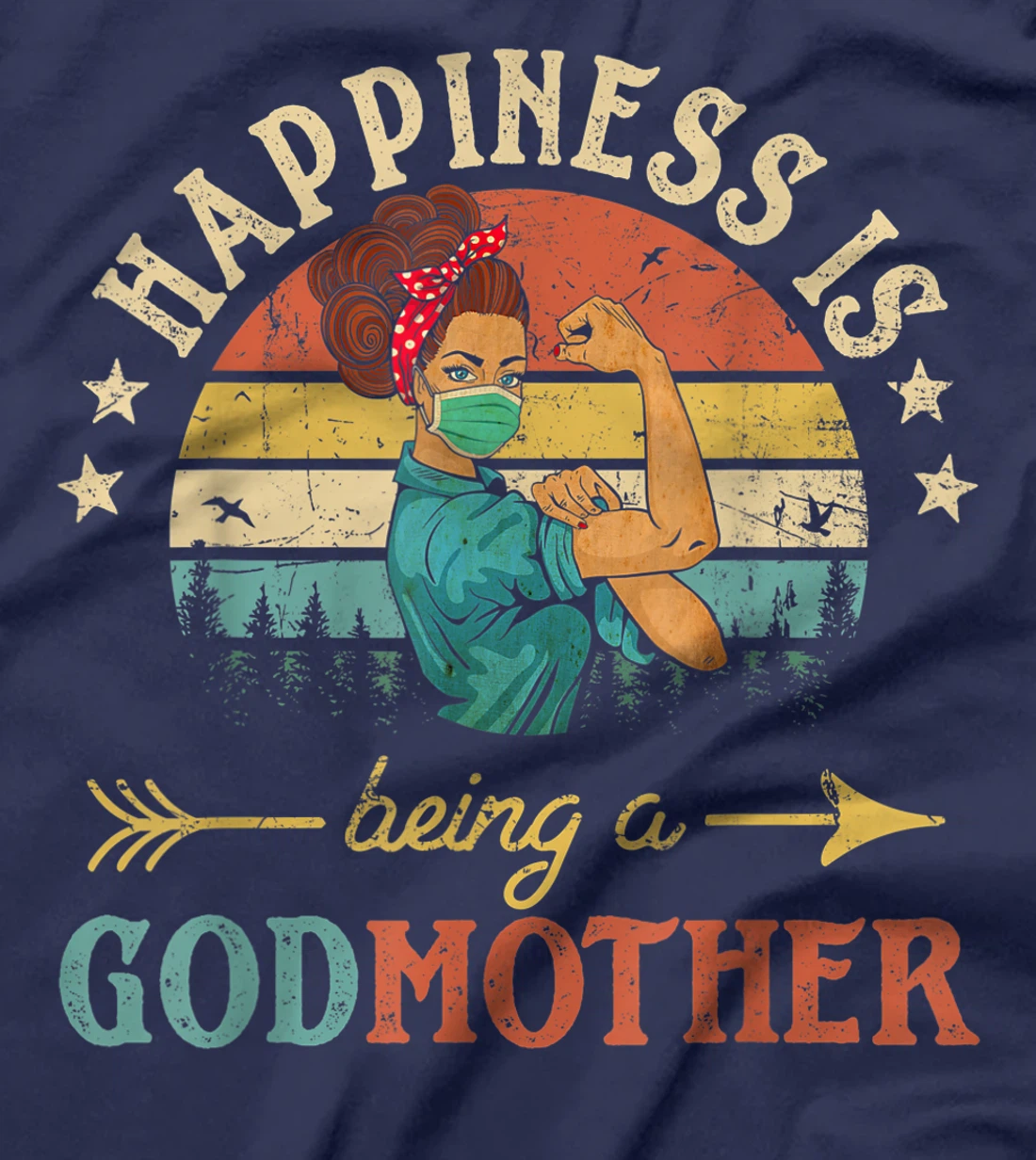 Happiness Is Being A Godmother Ever Shirt For Women Vintage T-Shirt