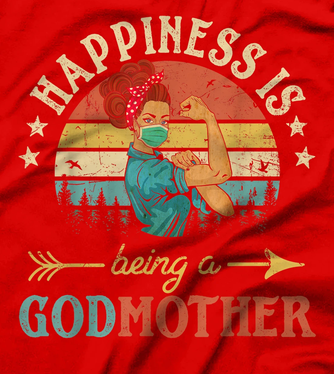 Happiness Is Being A Godmother Ever Shirt For Women Vintage T-Shirt