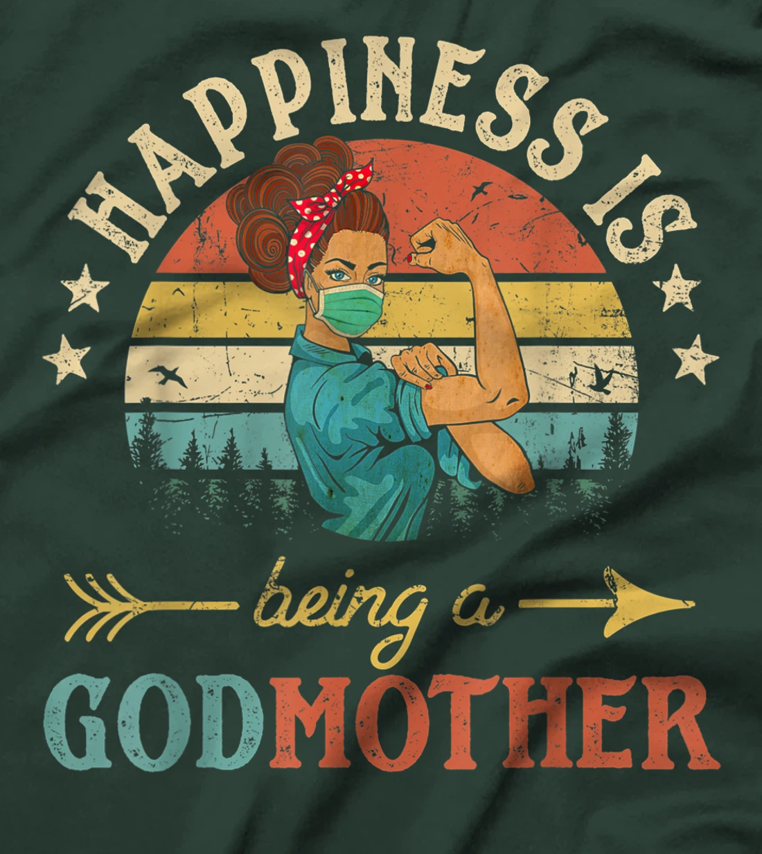 Happiness Is Being A Godmother Ever Shirt For Women Vintage T-Shirt