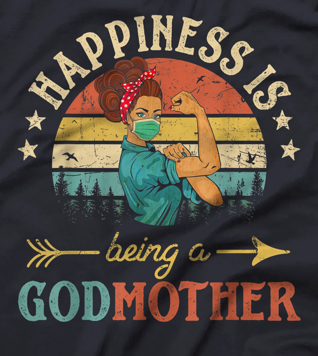 Happiness Is Being A Godmother Ever Shirt For Women Vintage T-Shirt