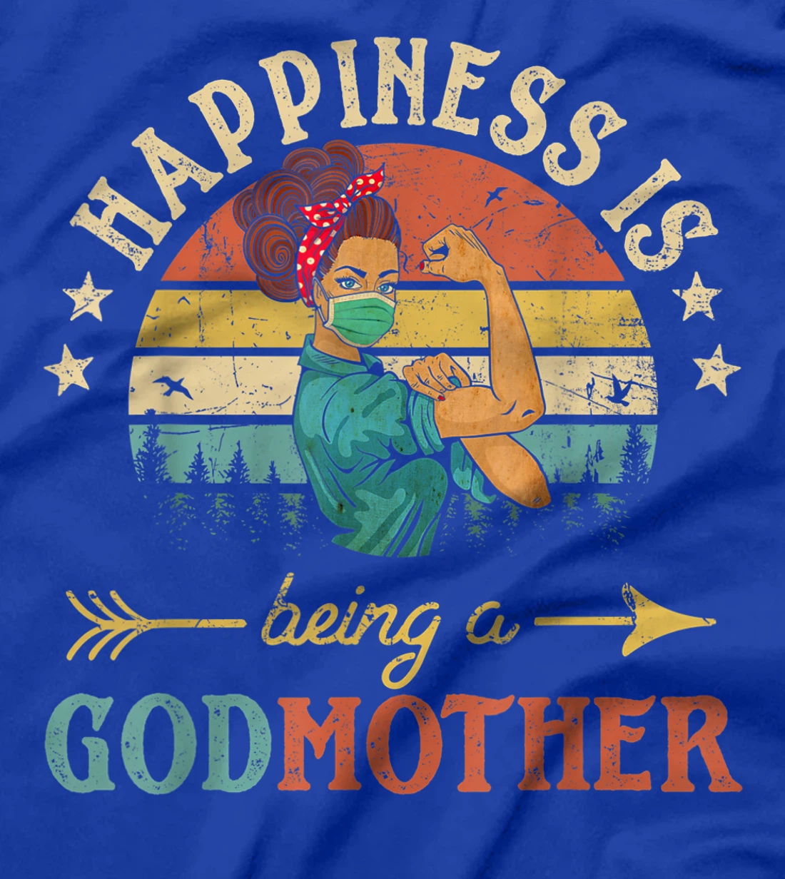 Happiness Is Being A Godmother Ever Shirt For Women Vintage T-Shirt