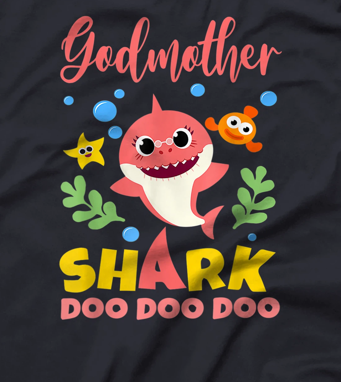 Godmother Shark T-Shirt Doo Doo Funny Baby Mommy Kids T-Shirt