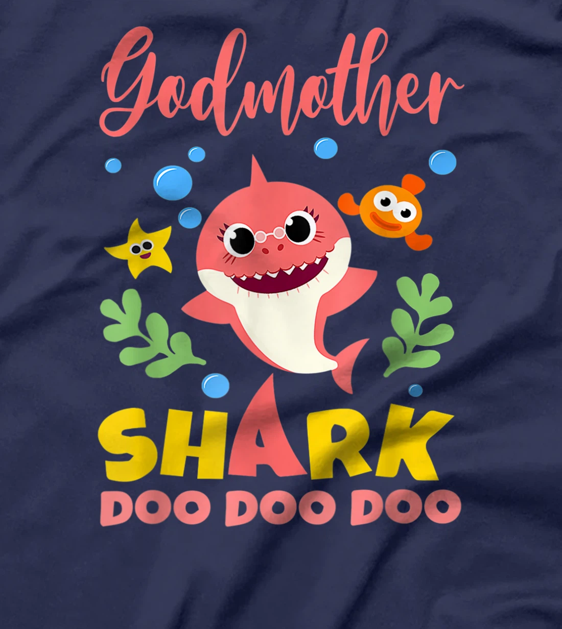 Godmother Shark T-Shirt Doo Doo Funny Baby Mommy Kids T-Shirt