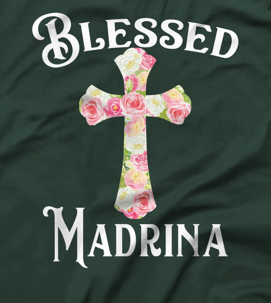 Blessed Madrina Spanish Baptism Floral Cross Godmother T-Shirt