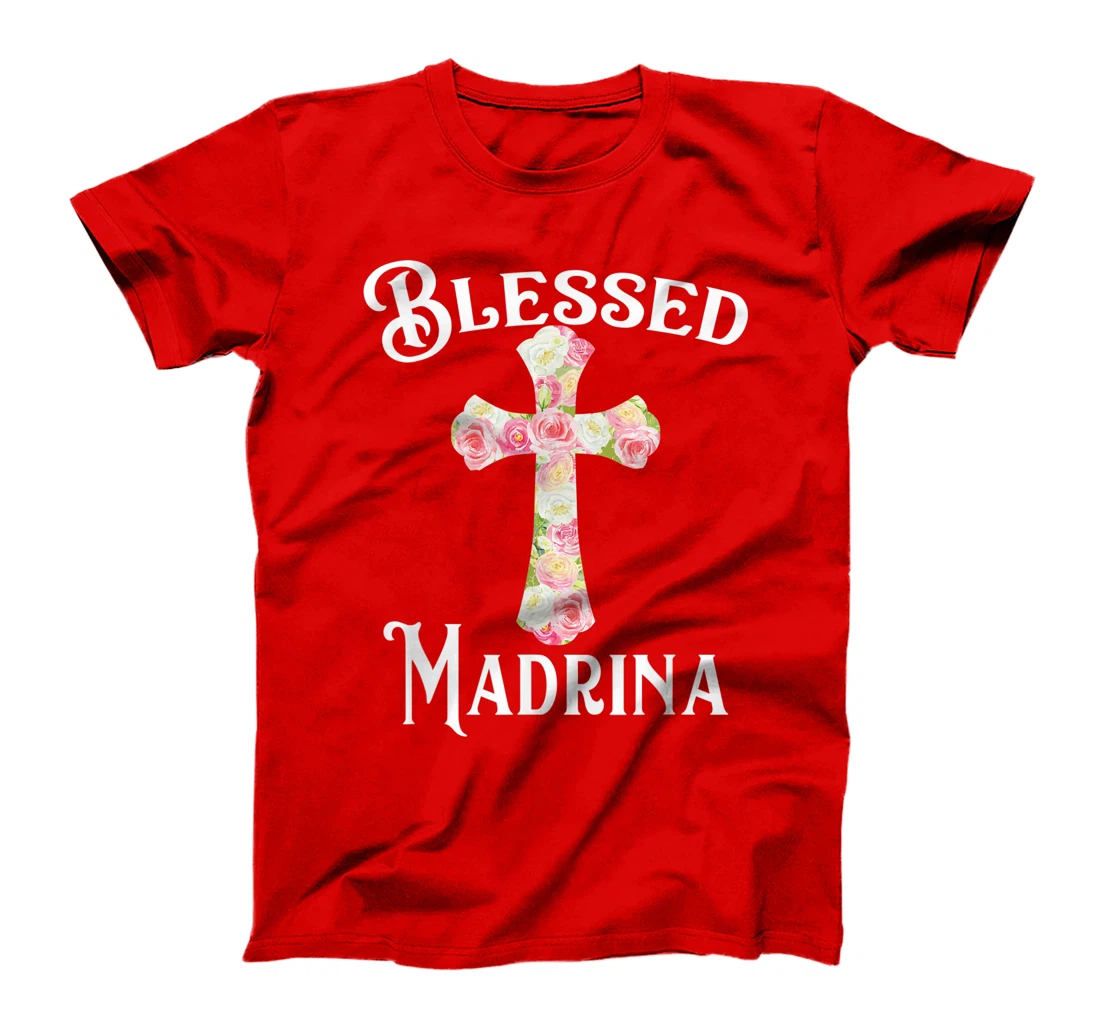 Blessed Madrina Spanish Baptism Floral Cross Godmother T-Shirt