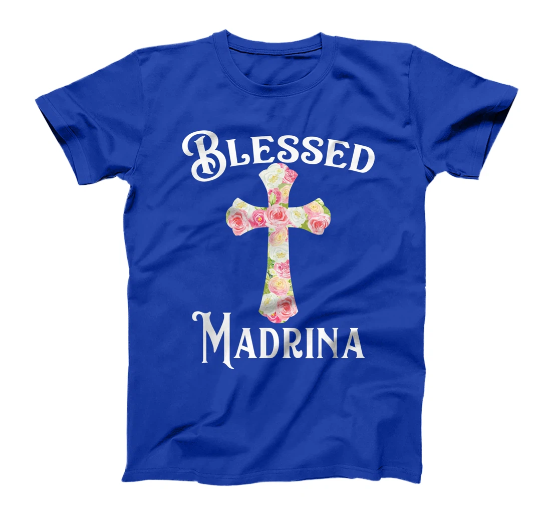Blessed Madrina Spanish Baptism Floral Cross Godmother T-Shirt