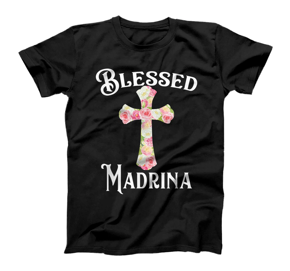Blessed Madrina Spanish Baptism Floral Cross Godmother T-Shirt