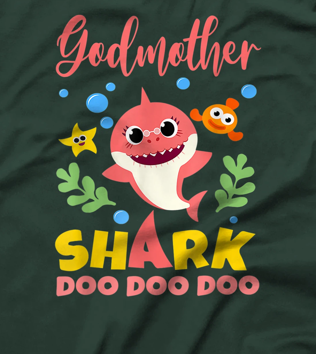 Godmother Shark T-Shirt Doo Doo Funny Baby Mommy Kids T-Shirt