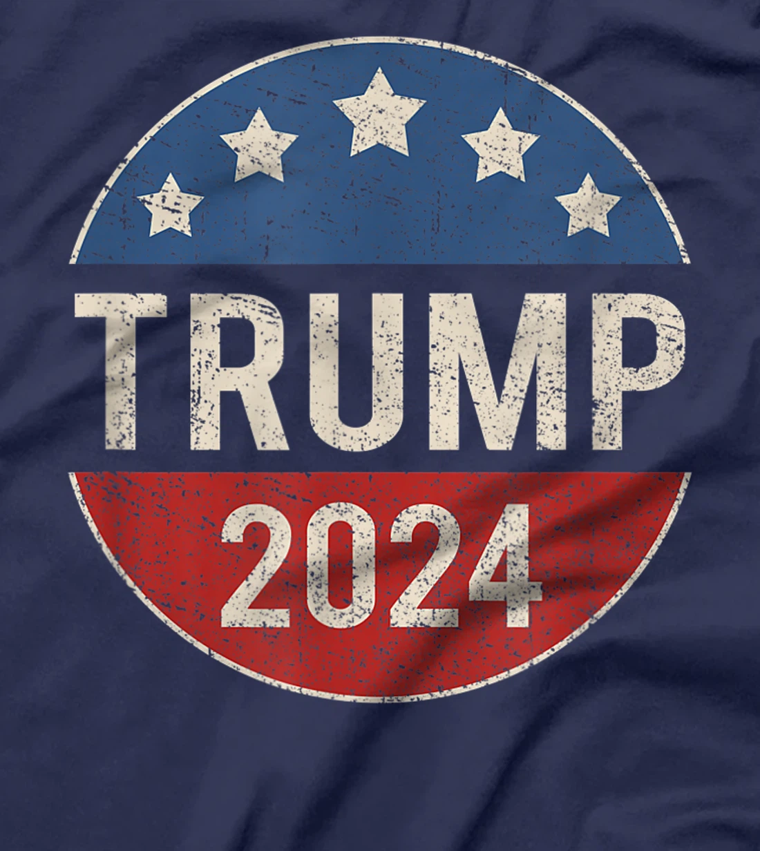 Trump 2024 Retro Campaign Button Re Elect President Trump T-Shirt