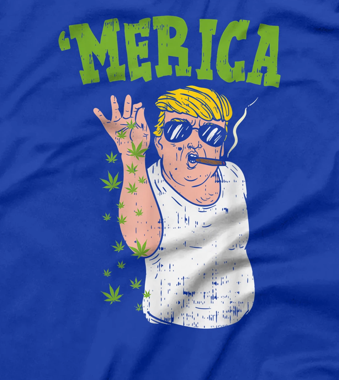 Merica Trump Bae Smoking Weed Cannabis Funny 420 Stoner Gift T-Shirt