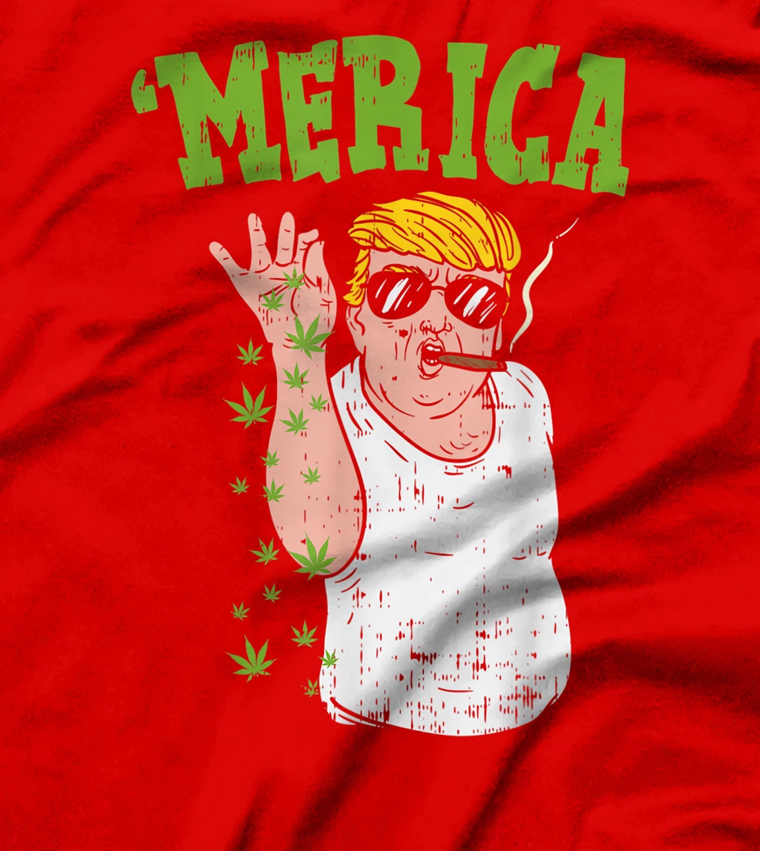 Merica Trump Bae Smoking Weed Cannabis Funny 420 Stoner Gift T-Shirt