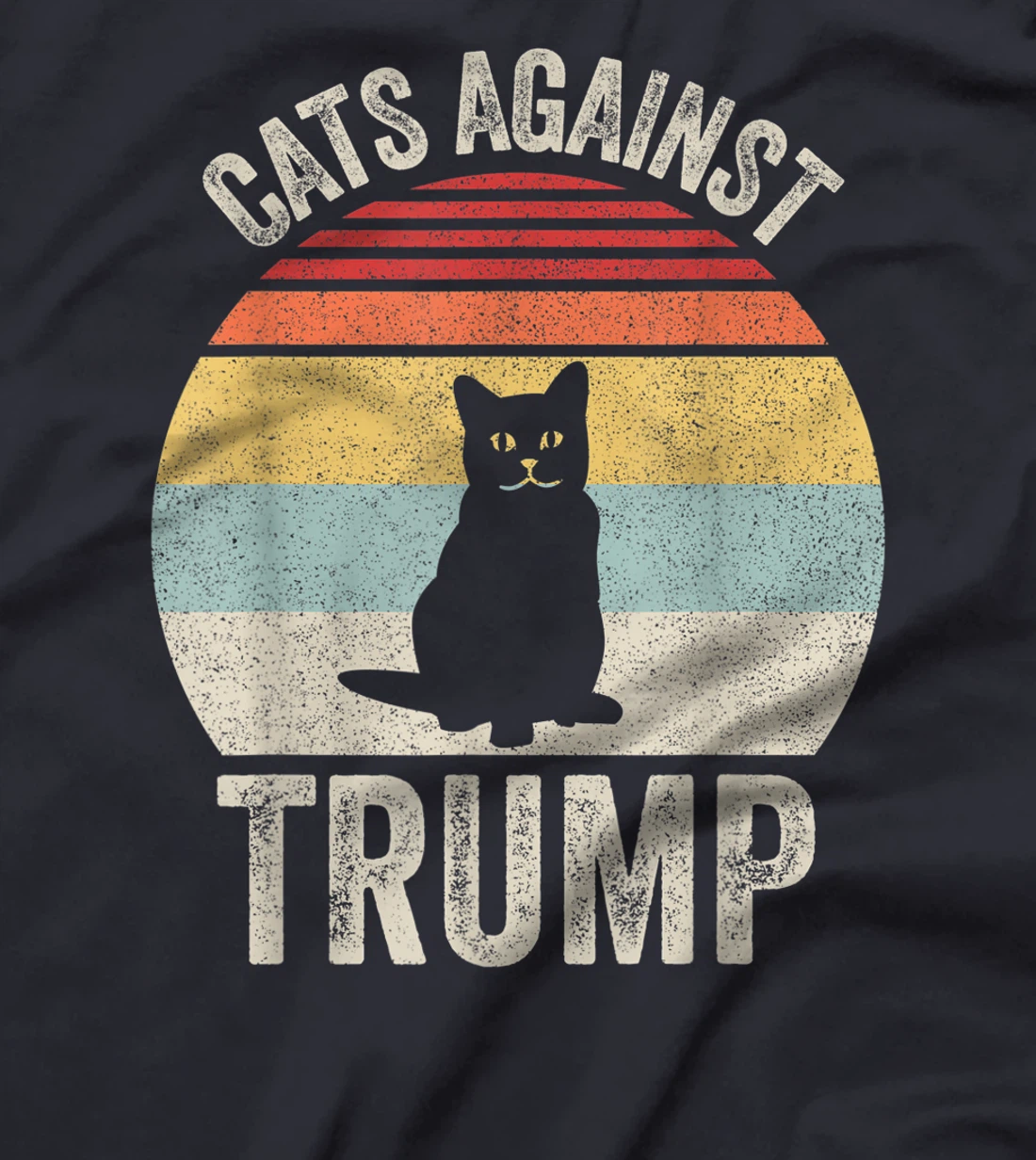 Vintage Retro Cats Against Trump Cranky Cat Funny Anti Trump T-Shirt