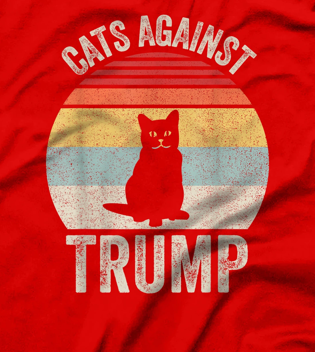 Vintage Retro Cats Against Trump Cranky Cat Funny Anti Trump T-Shirt