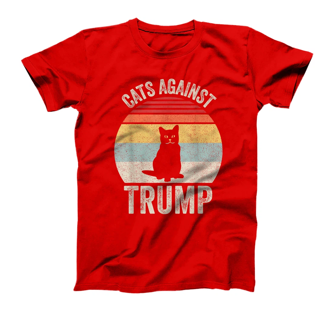 Vintage Retro Cats Against Trump Cranky Cat Funny Anti Trump T-Shirt