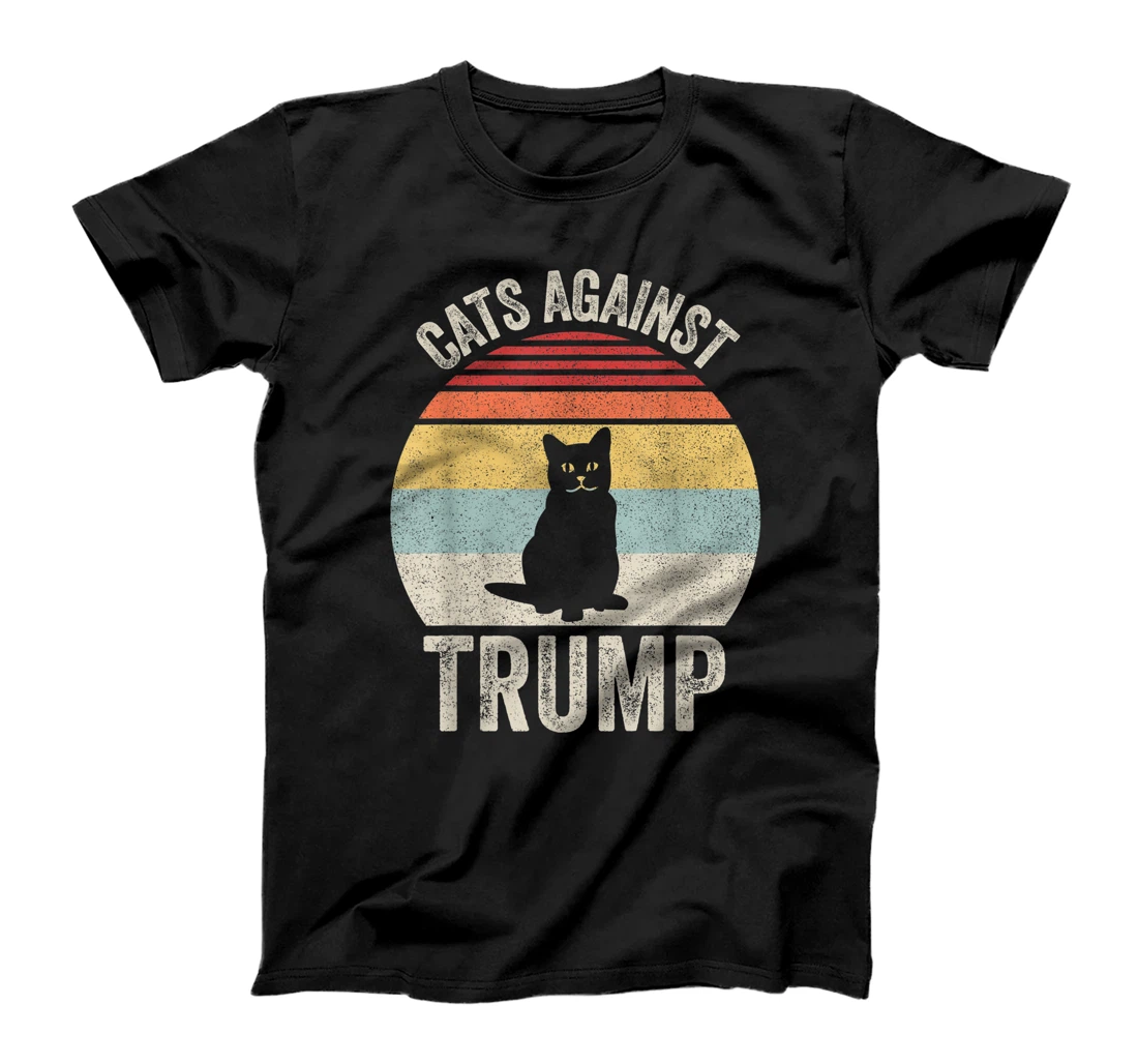 Vintage Retro Cats Against Trump Cranky Cat Funny Anti Trump T-Shirt