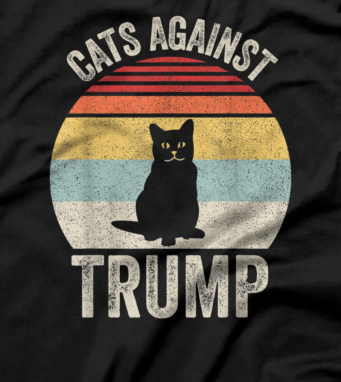 Vintage Retro Cats Against Trump Cranky Cat Funny Anti Trump T-Shirt