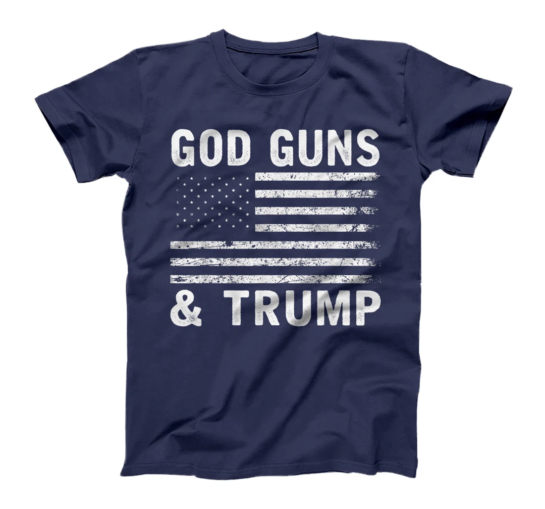 God Guns And Trump 2nd Amendment Flag Vintage Retro T-Shirt