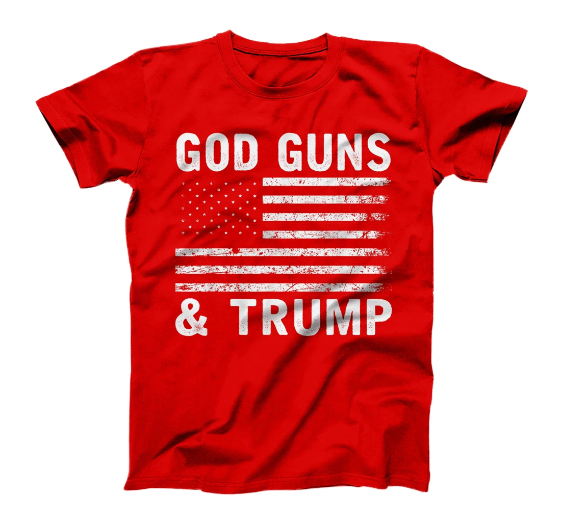 God Guns And Trump 2nd Amendment Flag Vintage Retro T-Shirt