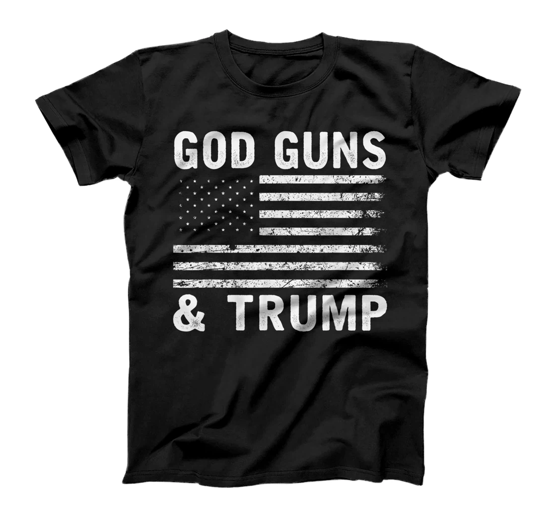 God Guns And Trump 2nd Amendment Flag Vintage Retro T-Shirt