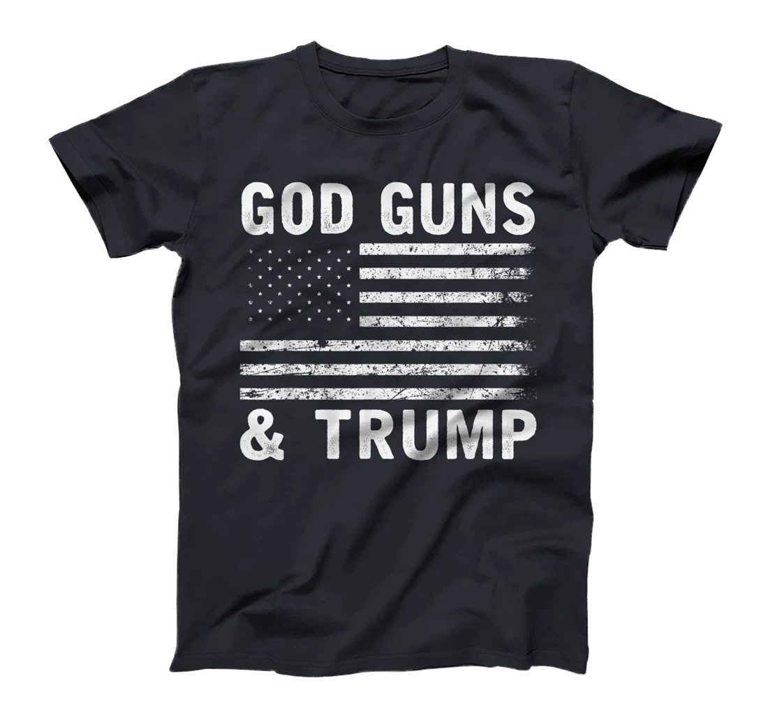 God Guns And Trump 2nd Amendment Flag Vintage Retro T-Shirt