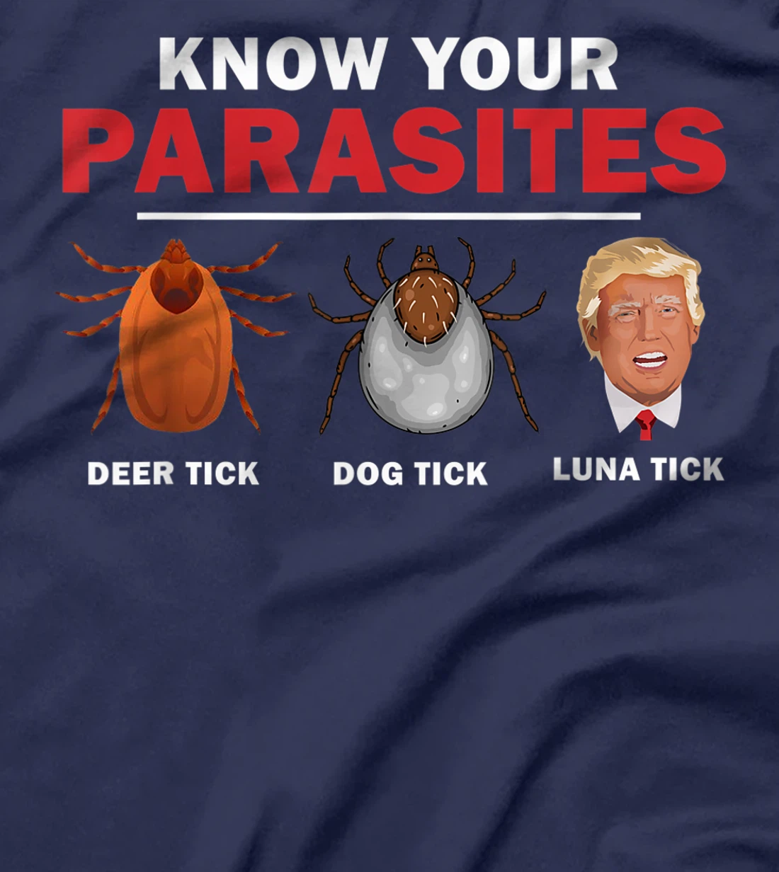 Retro Know Your Parasites Luna Tick Anti Trump 86 45 Gift T-Shirt