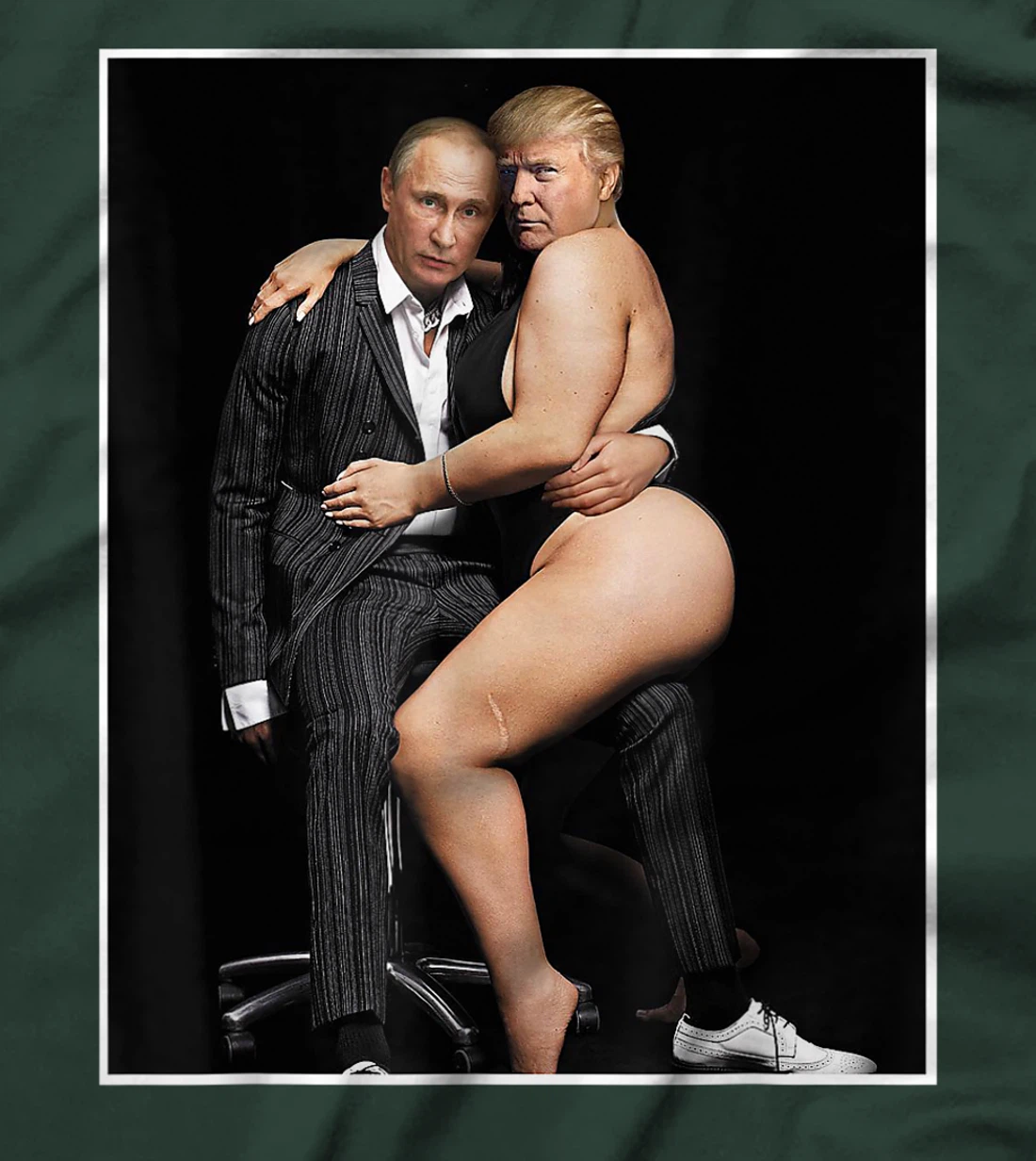 Putin with Sexy Trump on Desk Funny Anti Trump T-Shirt