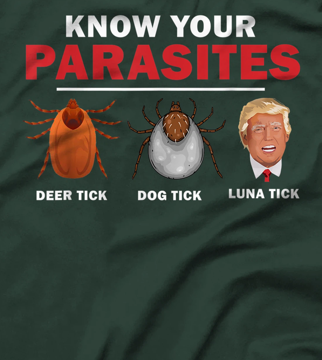 Retro Know Your Parasites Luna Tick Anti Trump 86 45 Gift T-Shirt