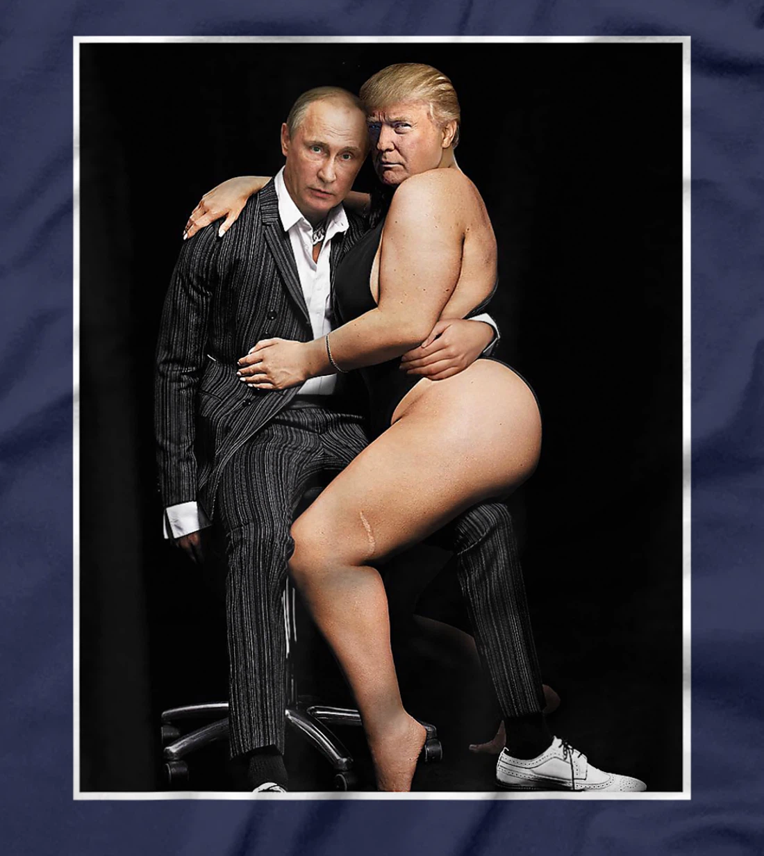 Putin with Sexy Trump on Desk Funny Anti Trump T-Shirt