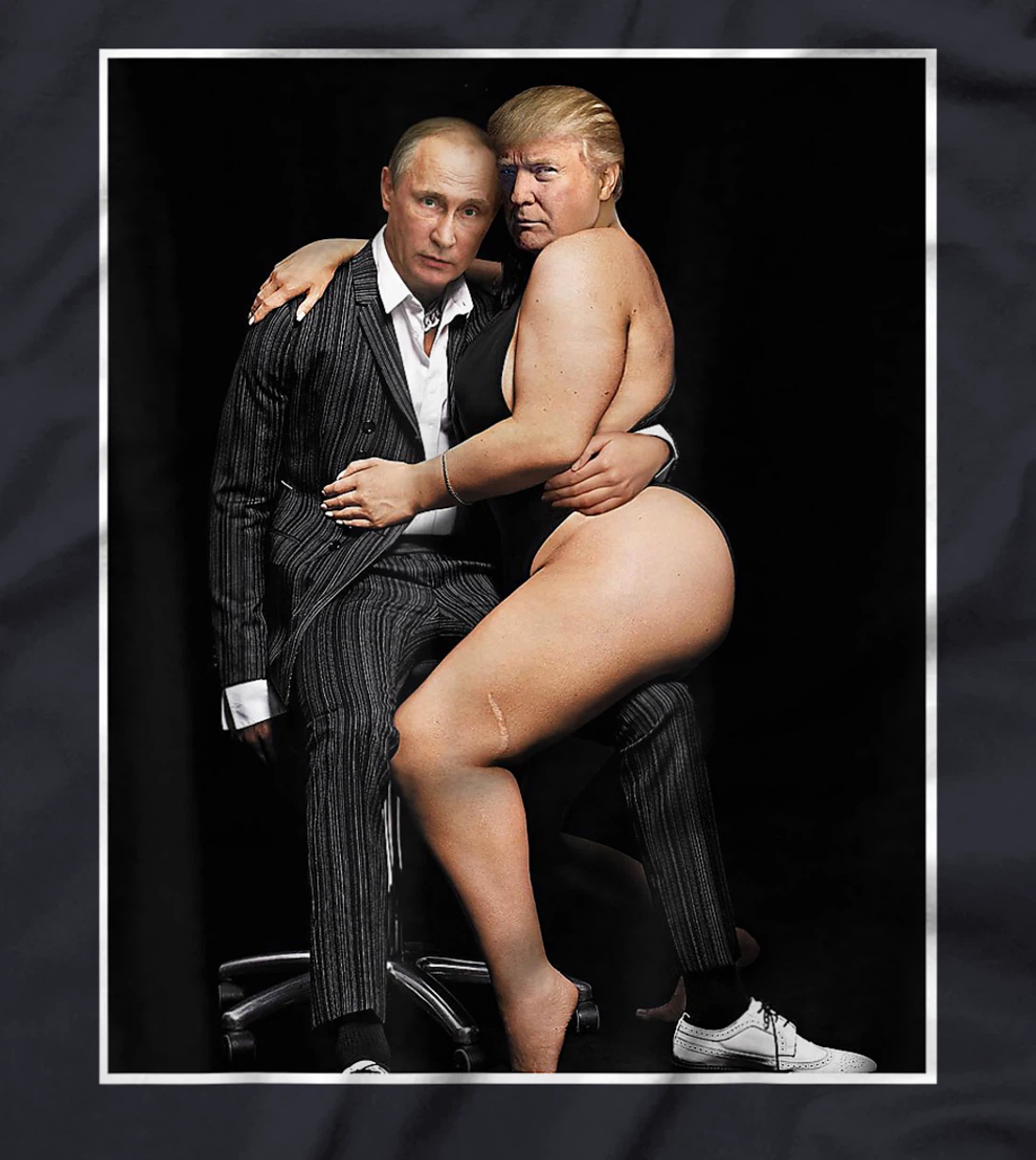 Putin with Sexy Trump on Desk Funny Anti Trump T-Shirt