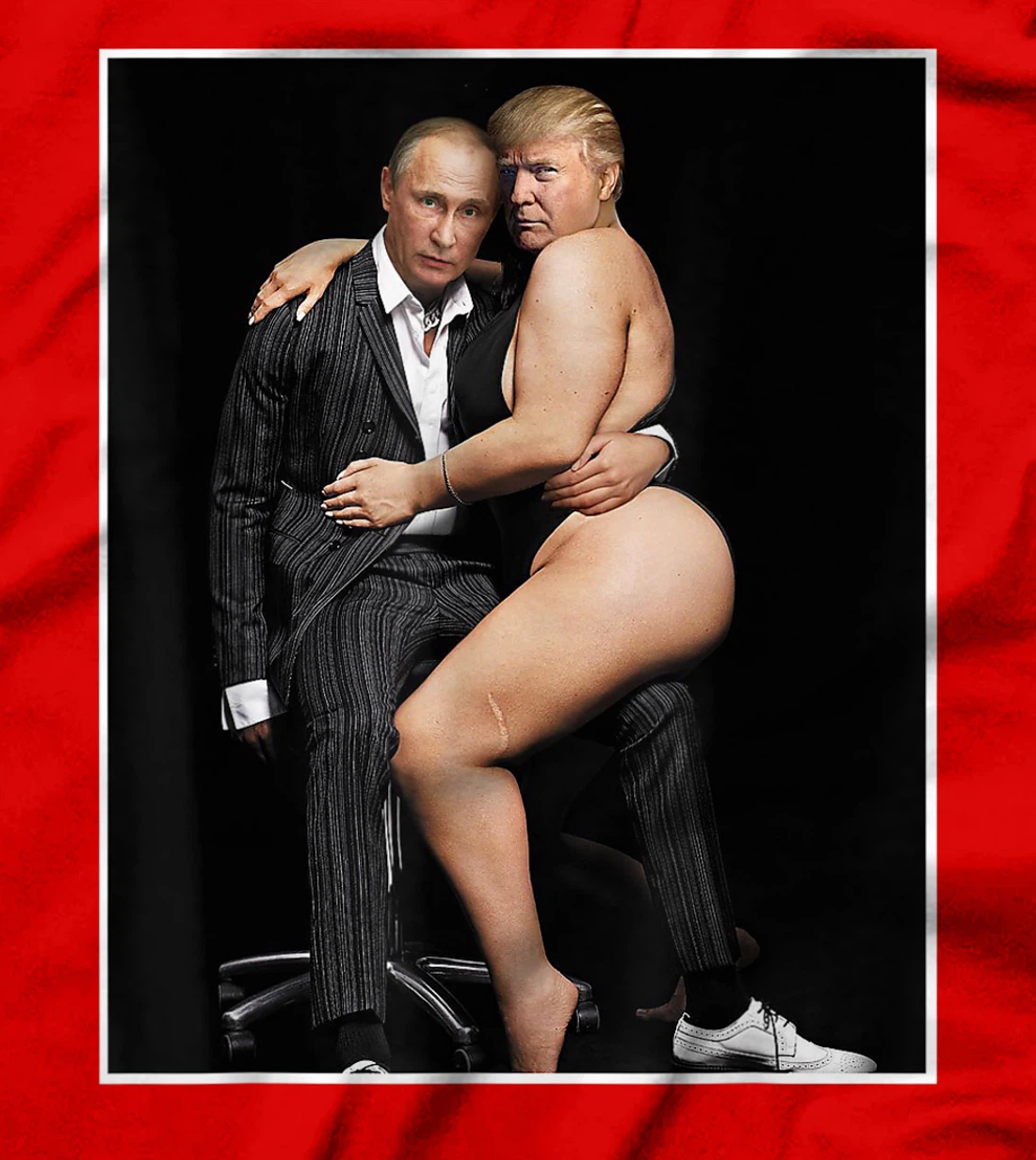 Putin with Sexy Trump on Desk Funny Anti Trump T-Shirt