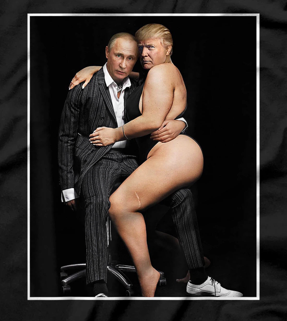 Putin with Sexy Trump on Desk Funny Anti Trump T-Shirt