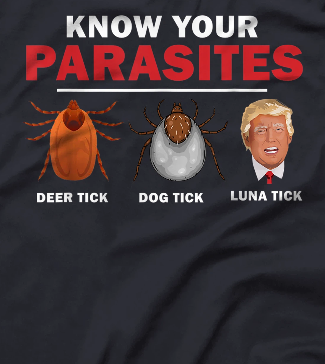 Retro Know Your Parasites Luna Tick Anti Trump 86 45 Gift T-Shirt