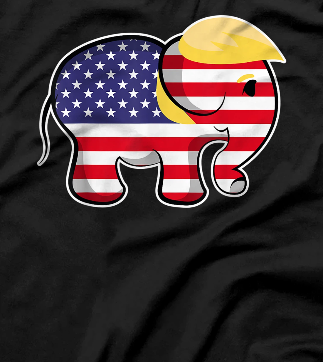 Pro Trump Hair Elephant Red White Blue Flag Republican T-Shirt